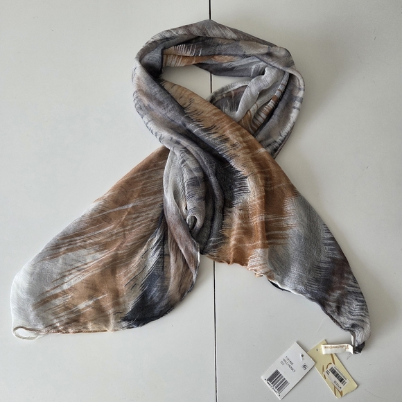 Wild Honey Accessories - Collection 18 Abstract Neutral Infinity Scarf In Wild Honey 17×50